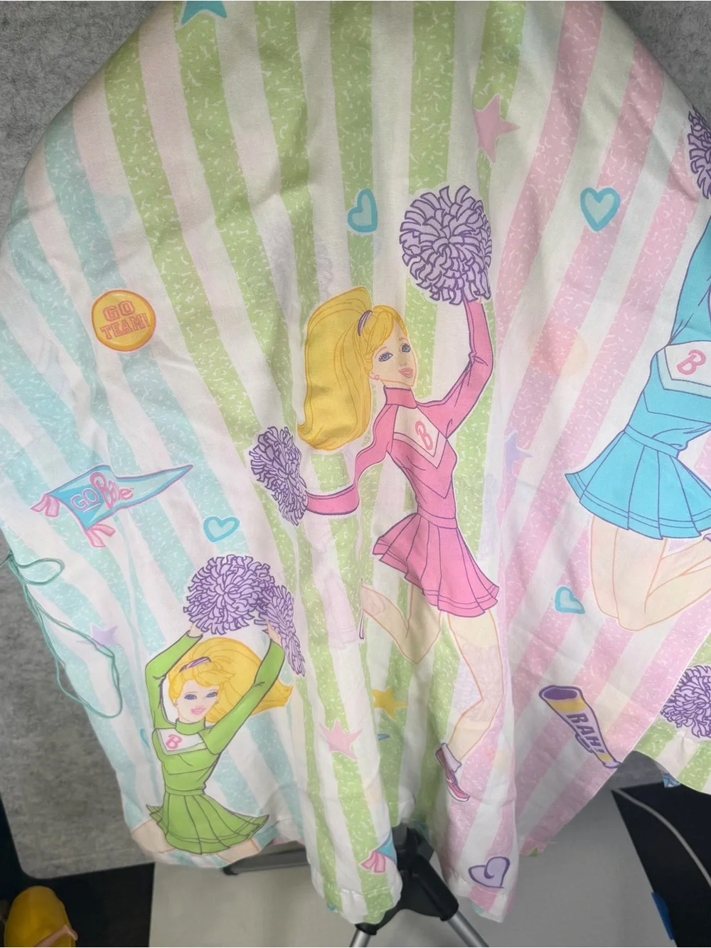 Barbie Cheerleader Vintage 1998 Twin Size Flat Sheet